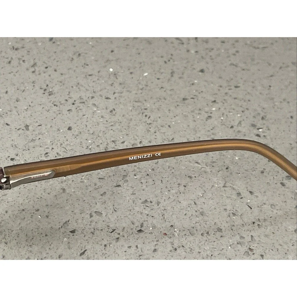 Menizzi Eyeglasses Frames ONLY M1019 C0 43-17-130 Brown Bronze half rim rectangl